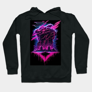 Synthwave metal abstraction Hoodie